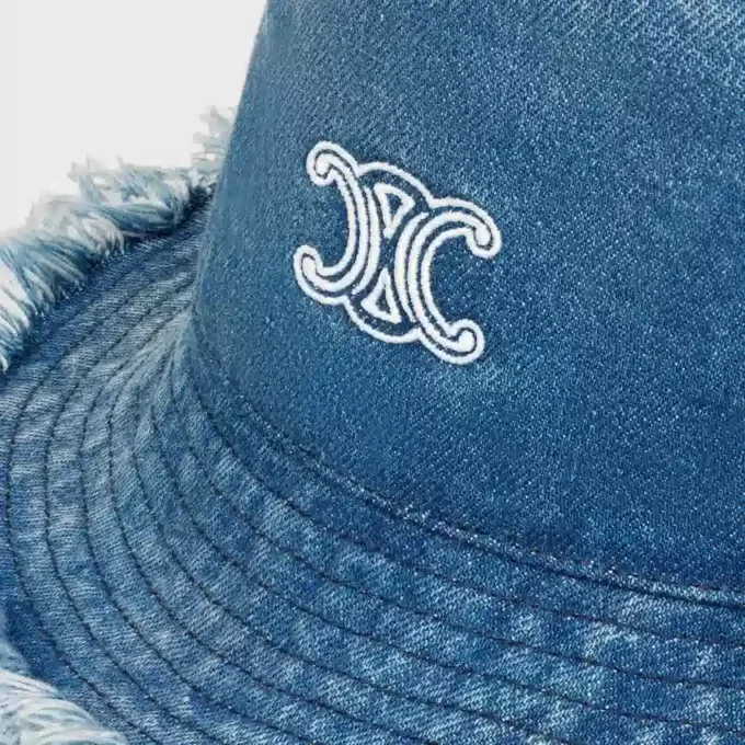 Cappello a secchiello Triomphe in denim di cotone Cappello a secchiello Triomphe in denim di cotone