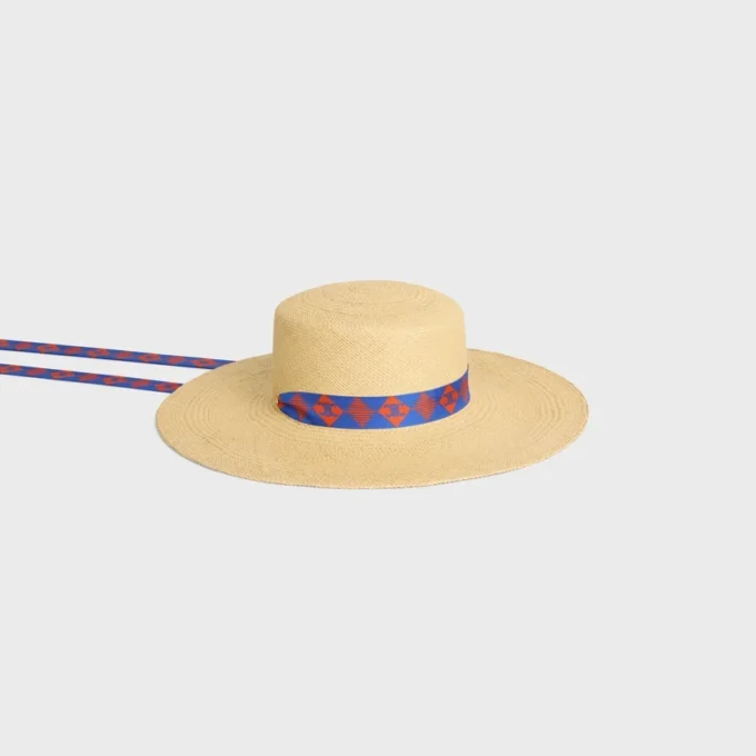 Cappello con nastro in paglia Cappello con nastro in paglia