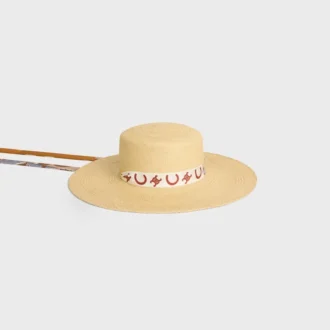 Cappello con nastro in paglia