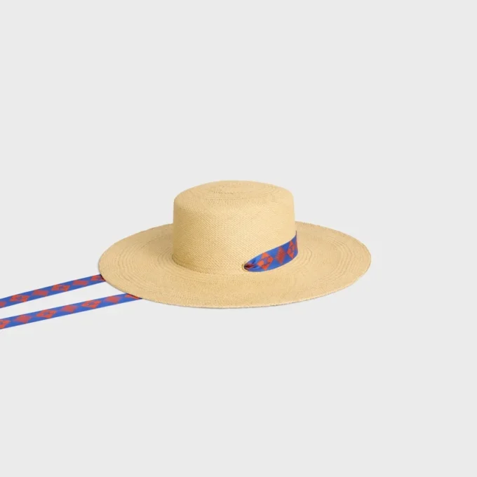 Cappello con nastro in paglia Cappello con nastro in paglia