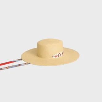 Cappello con nastro in paglia