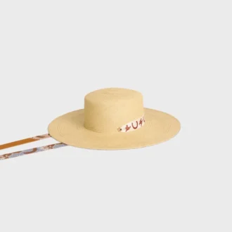 Cappello con nastro in paglia