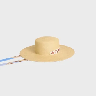 Cappello con nastro in paglia