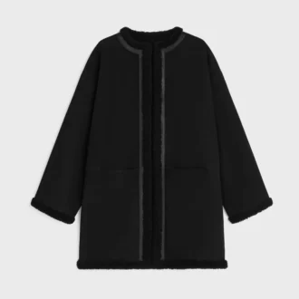 Cappotto in pelle scamosciata