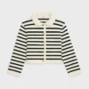 Cardigan in lana a righe