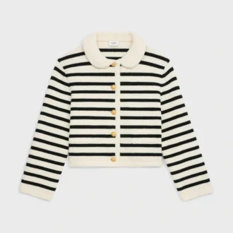 Cardigan in lana a righe