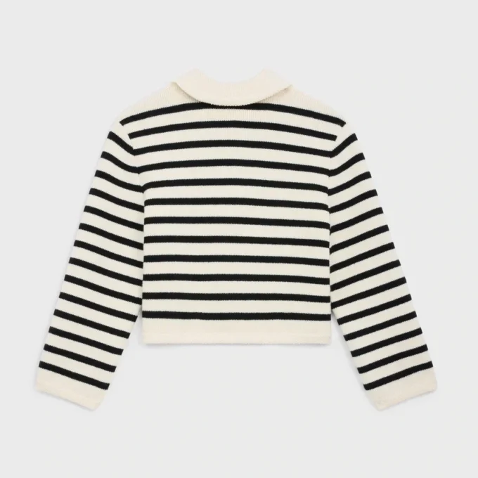 Cardigan in lana a righe