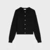 Cardigan in lana pregiata
