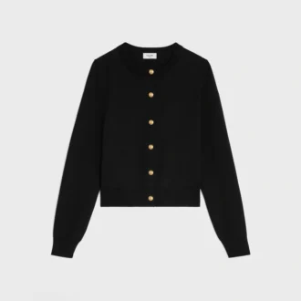 Cardigan in lana pregiata