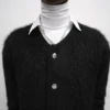 Cardigan in mohair spazzolato