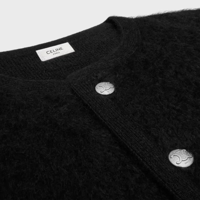 Cardigan in mohair spazzolato