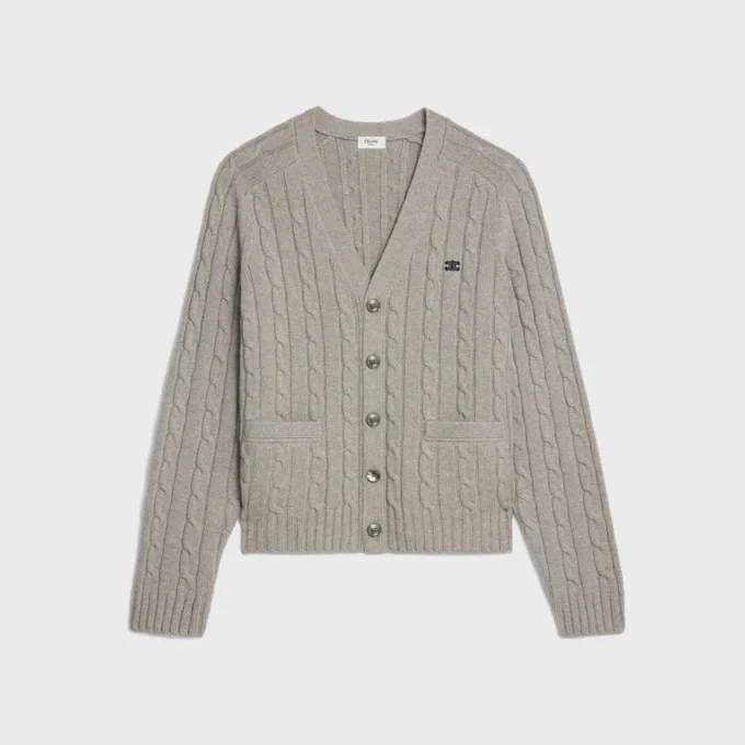 Cardigan Triomphe in cashmere a trecce Cardigan Triomphe in cashmere a trecce