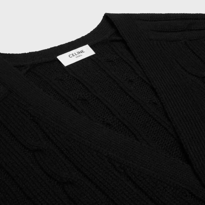 Cardigan Triomphe in cashmere a trecce Cardigan Triomphe in cashmere a trecce