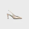 CELINE Alma Triomphe Slingback in pelle di vitello laminata CELINE Alma Triomphe Slingback in pelle di vitello laminata