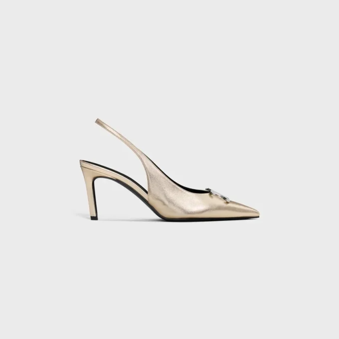 CELINE Alma Triomphe Slingback in pelle di vitello laminata CELINE Alma Triomphe Slingback in pelle di vitello laminata