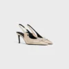 CELINE Alma Triomphe Slingback in pelle di vitello laminata CELINE Alma Triomphe Slingback in pelle di vitello laminata
