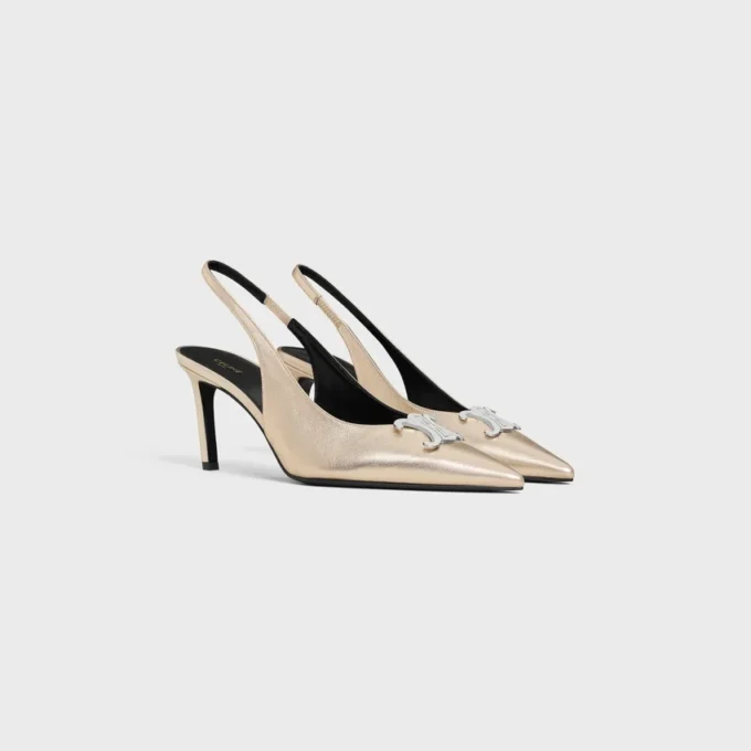 CELINE Alma Triomphe Slingback in pelle di vitello laminata CELINE Alma Triomphe Slingback in pelle di vitello laminata