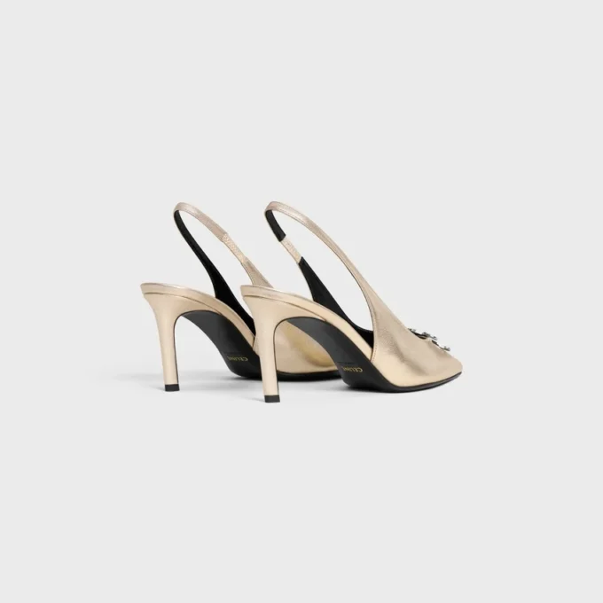 CELINE Alma Triomphe Slingback in pelle di vitello laminata CELINE Alma Triomphe Slingback in pelle di vitello laminata