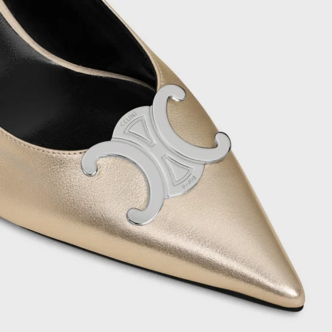 CELINE Alma Triomphe Slingback in pelle di vitello laminata CELINE Alma Triomphe Slingback in pelle di vitello laminata