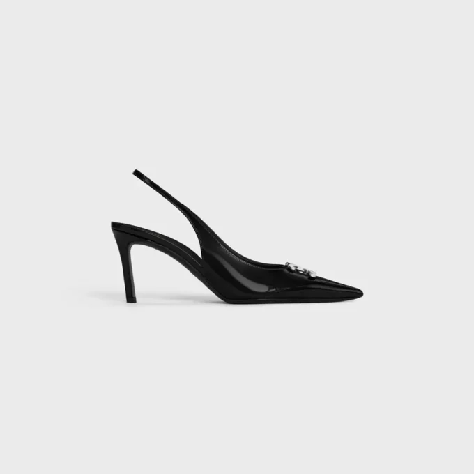 CELINE Alma Triomphe Slingback in pelle di vitello lucida CELINE Alma Triomphe Slingback in pelle di vitello lucida