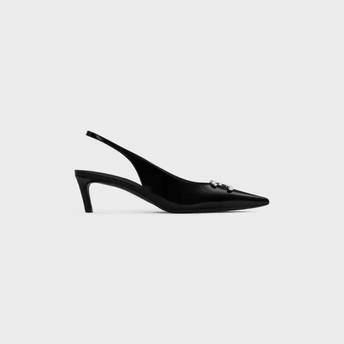 CELINE Alma Triomphe Slingback in pelle di vitello lucida CELINE Alma Triomphe Slingback in pelle di vitello lucida