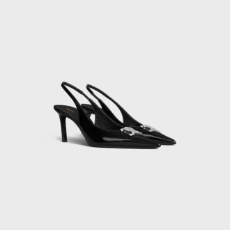 CELINE Alma Triomphe Slingback in pelle di vitello lucida