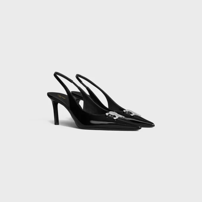 CELINE Alma Triomphe Slingback in pelle di vitello lucida CELINE Alma Triomphe Slingback in pelle di vitello lucida