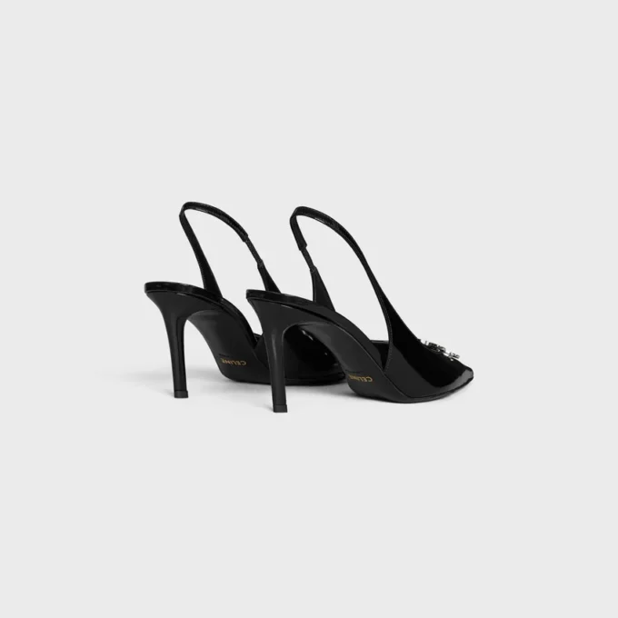 CELINE Alma Triomphe Slingback in pelle di vitello lucida CELINE Alma Triomphe Slingback in pelle di vitello lucida