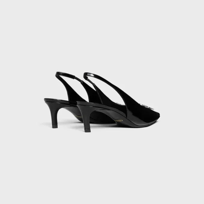 CELINE Alma Triomphe Slingback in pelle di vitello lucida CELINE Alma Triomphe Slingback in pelle di vitello lucida