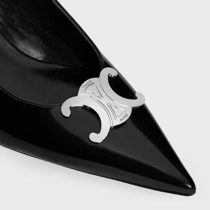 CELINE Alma Triomphe Slingback in pelle di vitello lucida CELINE Alma Triomphe Slingback in pelle di vitello lucida