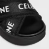 Celine Block Slide in rete, nylon e tessuto con jacquard CELINE Celine Block Slide in rete, nylon e tessuto con jacquard CELINE
