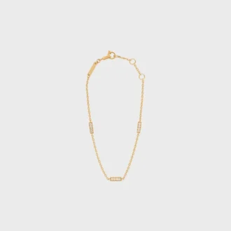 CELINE Bracciale triplo in oro giallo e diamanti
