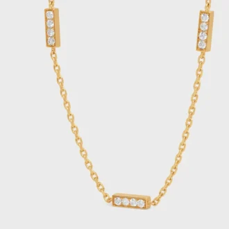 CELINE Bracciale triplo in oro giallo e diamanti