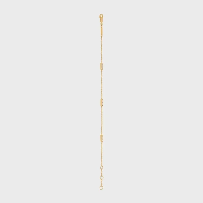 CELINE Bracciale triplo in oro giallo e diamanti