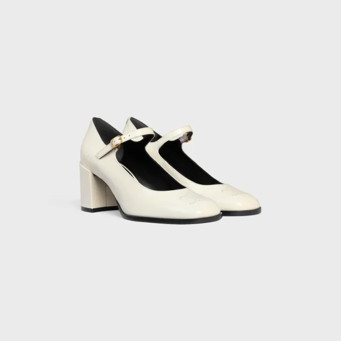 CELINE Lily Perforated Triomphe Babies in pelle di vitello verniciata CELINE Lily Perforated Triomphe Babies in pelle di vitello verniciata