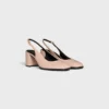 CELINE Lily Slingback Triomphe traforata in pelle di vitello verniciata CELINE Lily Slingback Triomphe traforata in pelle di vitello verniciata