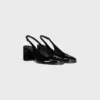 CELINE Lily Slingback Triomphe traforata in pelle di vitello verniciata CELINE Lily Slingback Triomphe traforata in pelle di vitello verniciata