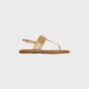 CELINE Lympia Triomphe Thong in pelle di vitello laminata CELINE Lympia Triomphe Thong in pelle di vitello laminata
