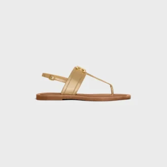 CELINE Lympia Triomphe Thong in pelle di vitello laminata