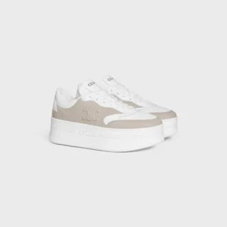 CELINE – Sneaker con blocco e motivo Triomphe in pelle di vitello
