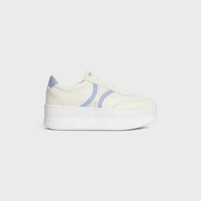 CELINE – Sneakers con Block, parte posteriore Triomphe e suola con zeppa in pelle di vitello CELINE – Sneakers con Block, parte posteriore Triomphe e suola con zeppa in pelle di vitello