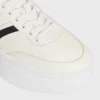 CELINE – Sneakers con Block, parte posteriore Triomphe e suola con zeppa in pelle di vitello CELINE – Sneakers con Block, parte posteriore Triomphe e suola con zeppa in pelle di vitello