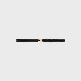 Cintura Triomphe piccola da 18 mm con strass in pelle Taurillon