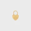 Ciondolo a forma di cuore con lucchetto in ottone con finitura dorata Ciondolo a forma di cuore con lucchetto in ottone con finitura dorata