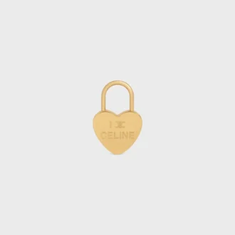Ciondolo a forma di cuore con lucchetto in ottone con finitura dorata