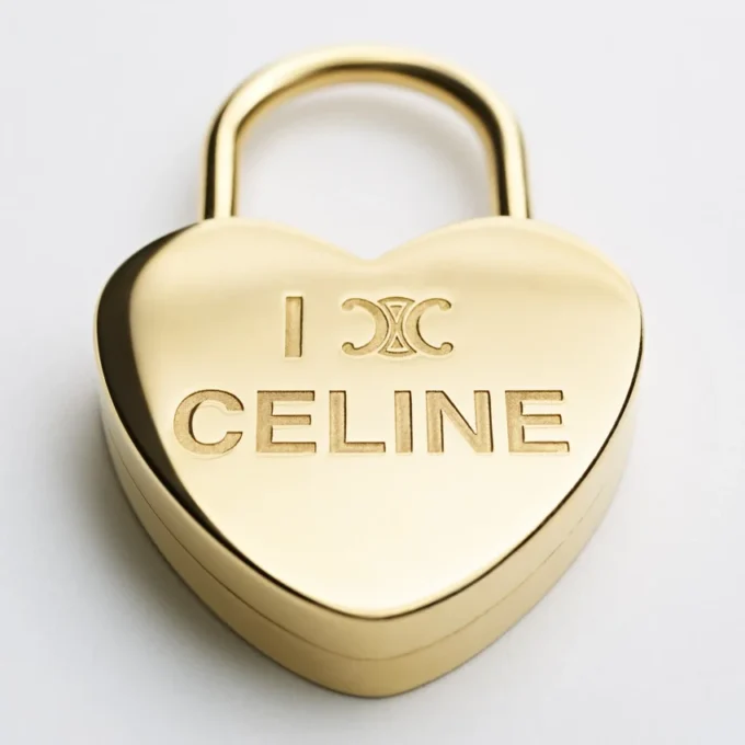 Ciondolo a forma di cuore con lucchetto in ottone con finitura dorata Ciondolo a forma di cuore con lucchetto in ottone con finitura dorata