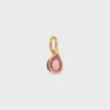 Ciondolo a forma di fico in ottone con finitura dorata, smalto e strass Ciondolo a forma di fico in ottone con finitura dorata, smalto e strass