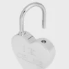Ciondolo a forma di lucchetto a cuore in ottone con finitura in rodio Ciondolo a forma di lucchetto a cuore in ottone con finitura in rodio