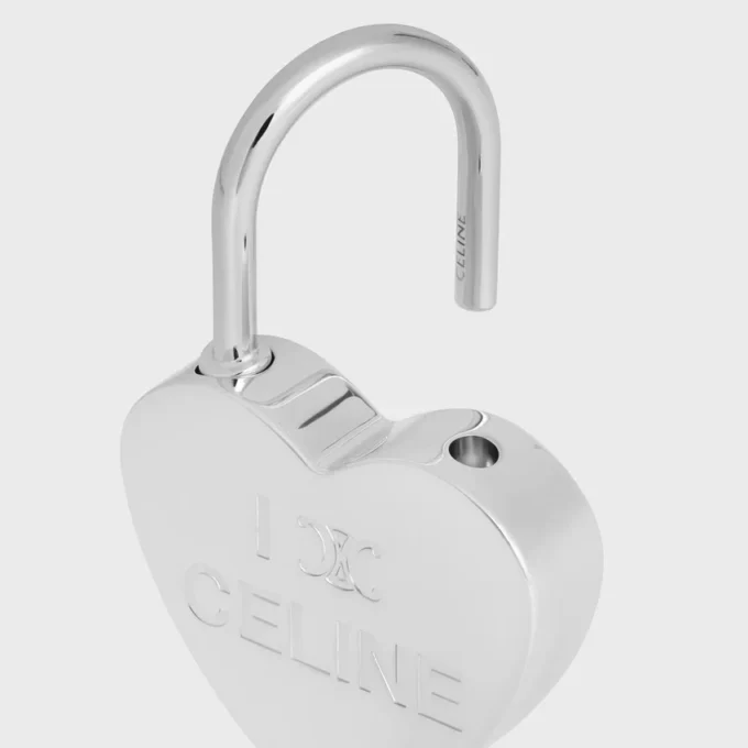Ciondolo a forma di lucchetto a cuore in ottone con finitura in rodio Ciondolo a forma di lucchetto a cuore in ottone con finitura in rodio