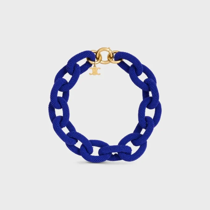 Collana Ata CELINE Links in perline e ottone con finitura dorata Collana Ata CELINE Links in perline e ottone con finitura dorata